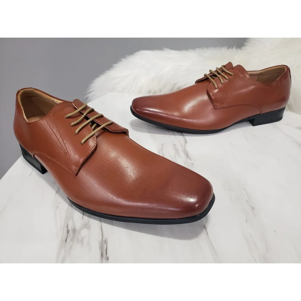 NEW NO BOX SZ 11 Bruno Marc Gordon Snipe Toe Leather-Lined Dress‎ SHOES Oxfords
